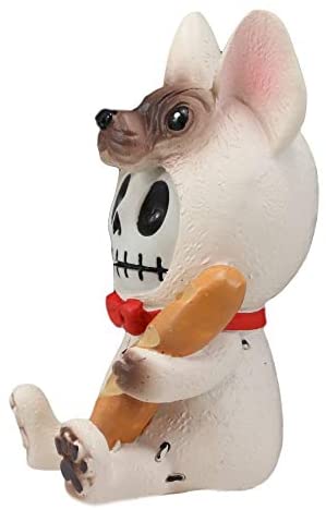 Ebros Gift Ebros Furrybones French Bulldog With Baguette Bread Skeleton Statue Toy Furry Bones