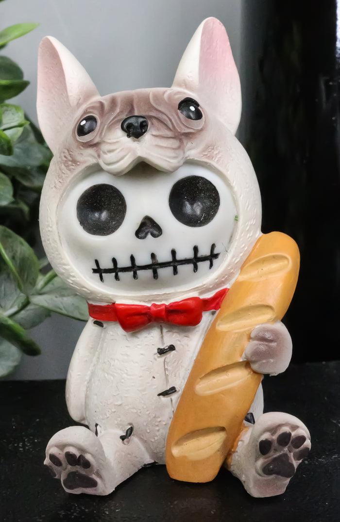 ebros gift Ebros Furrybones French Bulldog With Baguette Bread Skeleton Statue Toy Furry Bones