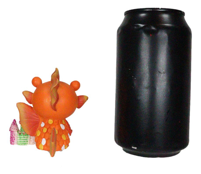 Ebros Gift Ebros Furrybones Goldfish Fish With Rainbow Sea Castle Skeleton Statue Toy