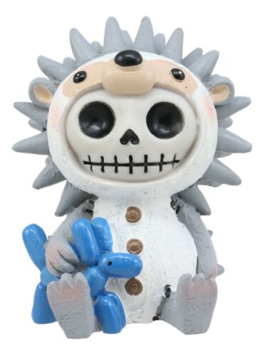 Ebros Gift Ebros Furrybones Hedrick The Hedgehog Figurine Small 2.75 Inch Tall Furry Bones Skeleton Monster Collectible Decor Statue Gothic DOD Spiny Mammal Hedgehogs Holding Party Balloon Dog Sculpture