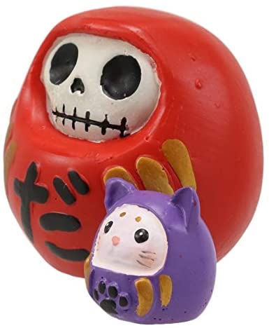 Ebros Gift Ebros Furrybones Japanese Daruma With Mouse Friend Skeleton Statue Toy Furry Bones