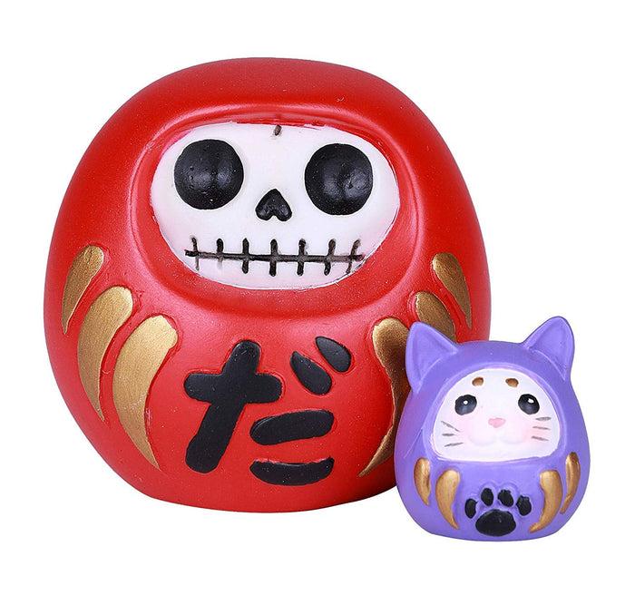 ebros gift Ebros Furrybones Japanese Daruma With Mouse Friend Skeleton Statue Toy Furry Bones
