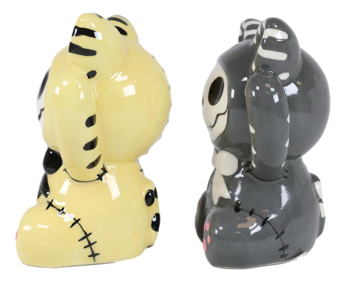 Ebros Gift Ebros Furrybones Mao Striped Kittens Voodoo Skeleton Cats Salt And Pepper Shakers Set