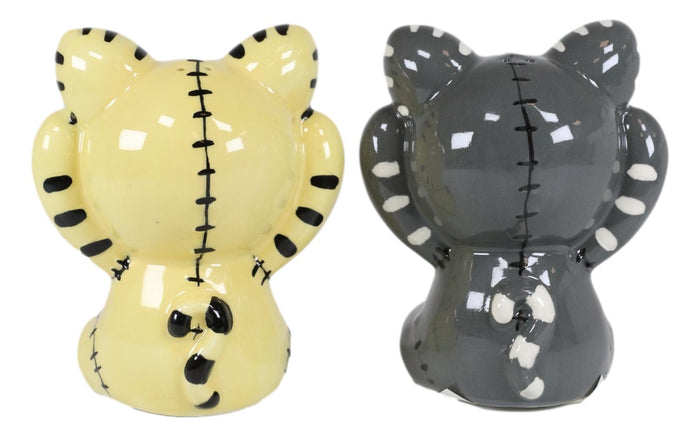 Ebros Gift Ebros Furrybones Mao Striped Kittens Voodoo Skeleton Cats Salt And Pepper Shakers Set