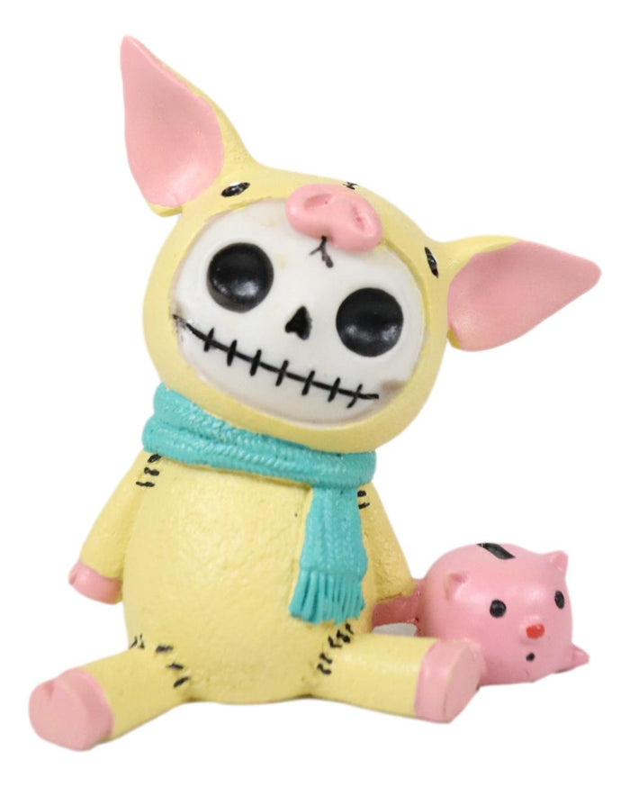 Ebros Gift Ebros Furrybones Porky Winter Pig Bacon With Pink Piggy Skeleton Figurine Furry Bones