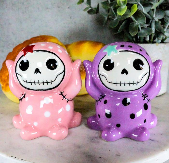 Ebros Gift Ebros Furrybones Purple & Pink Spotted Octopus Ceramic Salt N Pepper Shaker