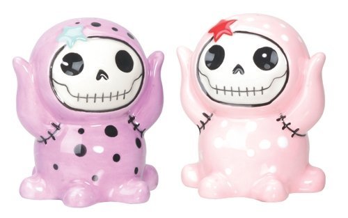 Ebros Gift Ebros Furrybones Purple & Pink Spotted Octopus Ceramic Salt N Pepper Shaker