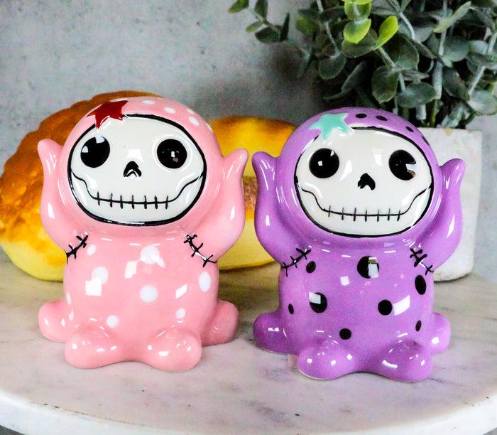 ebros gift Ebros Furrybones Purple & Pink Spotted Octopus Ceramic Salt N Pepper Shaker