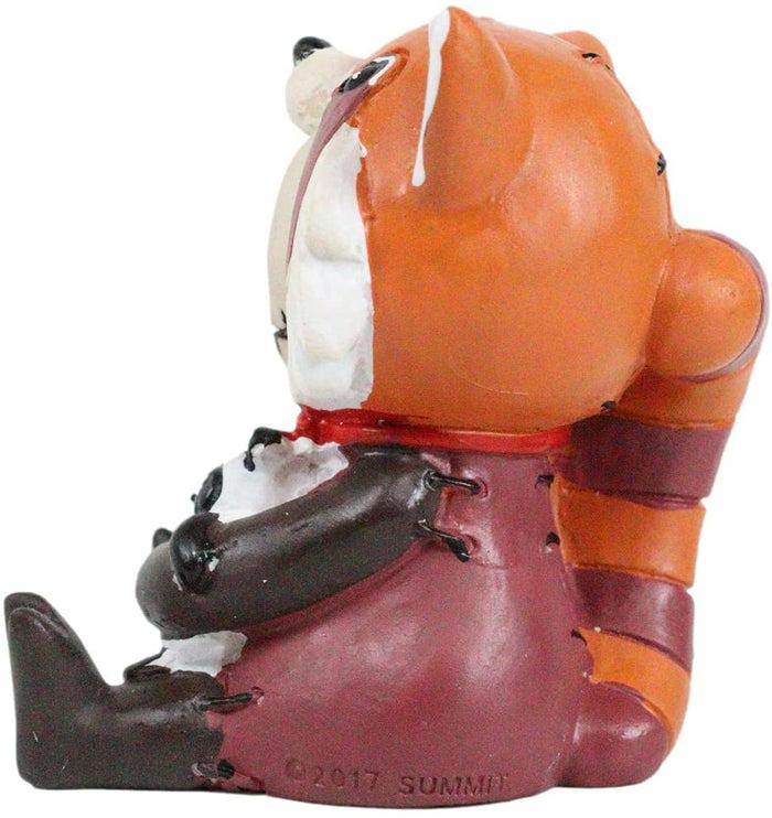 Ebros Gift Ebros Furrybones Reddington The Red Panda Hooded Skeleton Monster Collectible