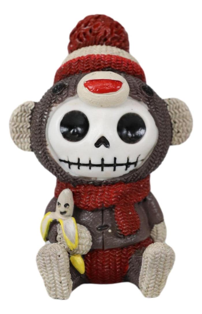 Ebros Gift Ebros Furrybones Sock Munky Figurine In Stuffed Sock Monkey Costume 3 Inch Tall