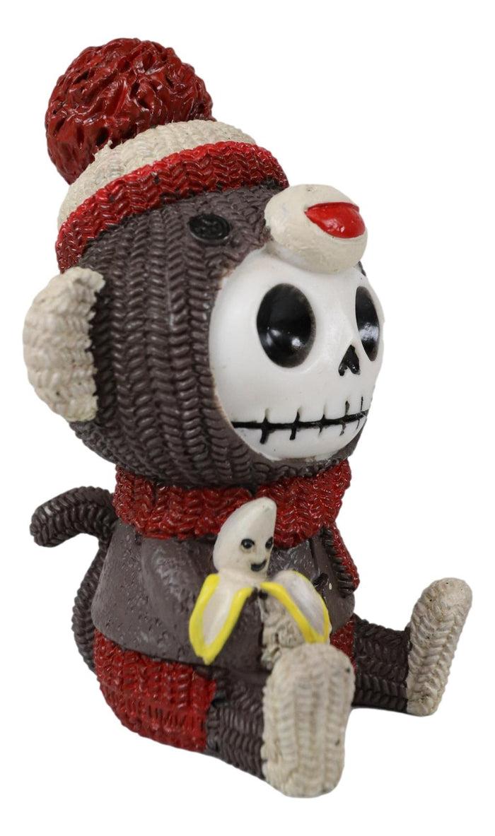 Ebros Gift Ebros Furrybones Sock Munky Figurine In Stuffed Sock Monkey Costume 3 Inch Tall