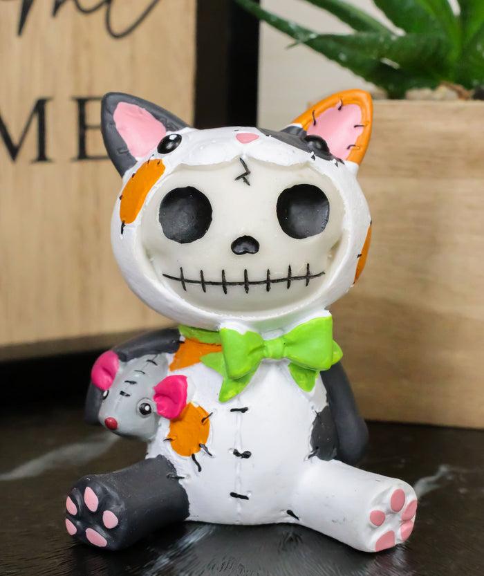 ebros gift Ebros Furrybones Stitched Doll Calico Cat Skeleton Figurine 3"H Cat Mao Mao