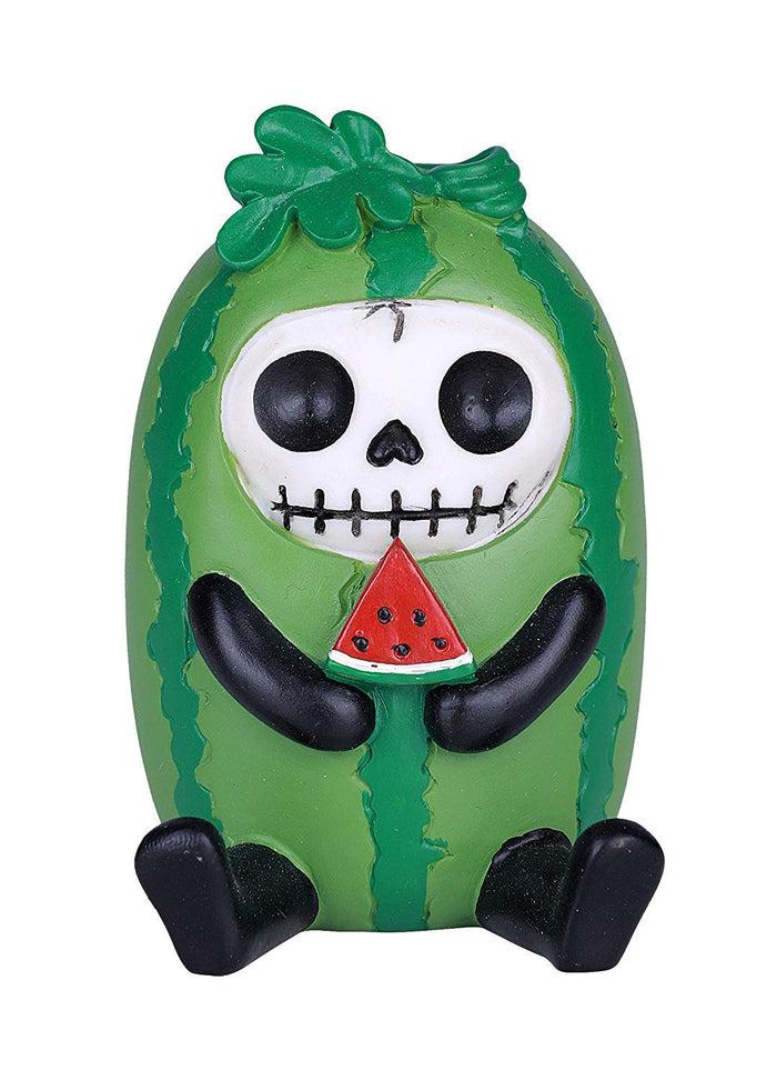 ebros gift Ebros Furrybones Tropical Fresh Fruit Watermelon Figurine Small 3 Inch Tall Furry Bones Healthy Fruits Costumed Skeleton Decor Halloween Collectible Statue