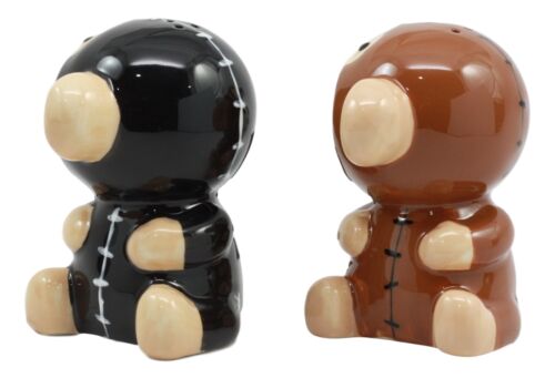 Ebros Gift Ebros Furrybones Twins Voodoo Skeleton Monkeys Ceramic Salt Pepper Shakers Set