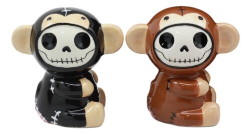 ebros gift Ebros Furrybones Twins Voodoo Skeleton Monkeys Ceramic Salt Pepper Shakers Set