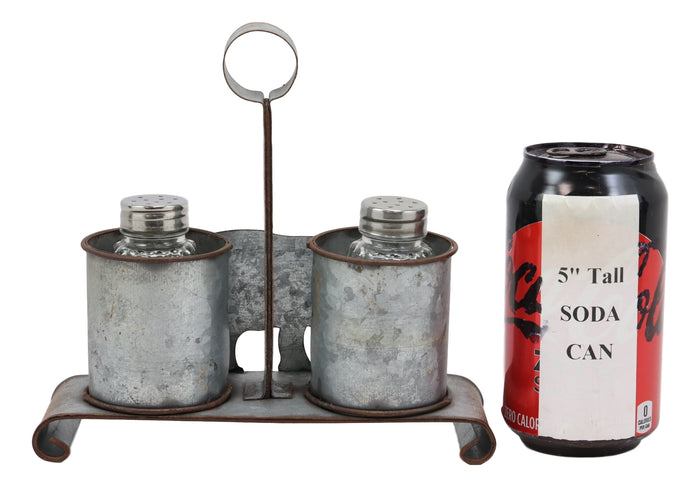 Ebros Gift Ebros Galvanized Metal Western Rustic Black Bear Salt & Pepper Shakers Holder Carrier