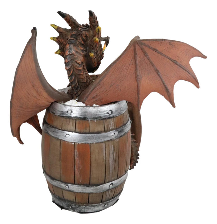 Ebros Gift Ebros German Fest Dark Beer Dragon In Aged Barrel Fantasy Drunk Dragons Figurine 6"H
