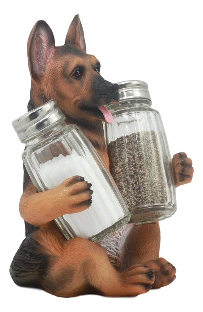 Ebros Gift Ebros German Shepherd Police Canine Unit Dog Salt And Pepper Shaker Statue 6"H