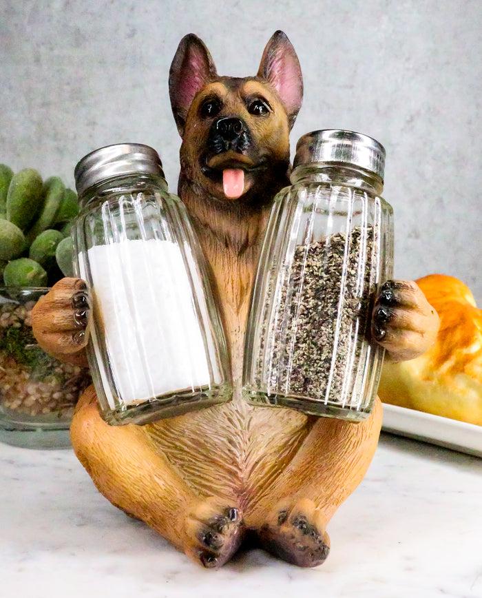 ebros gift Ebros German Shepherd Police Canine Unit Dog Salt and Pepper Shaker Statue 6"H