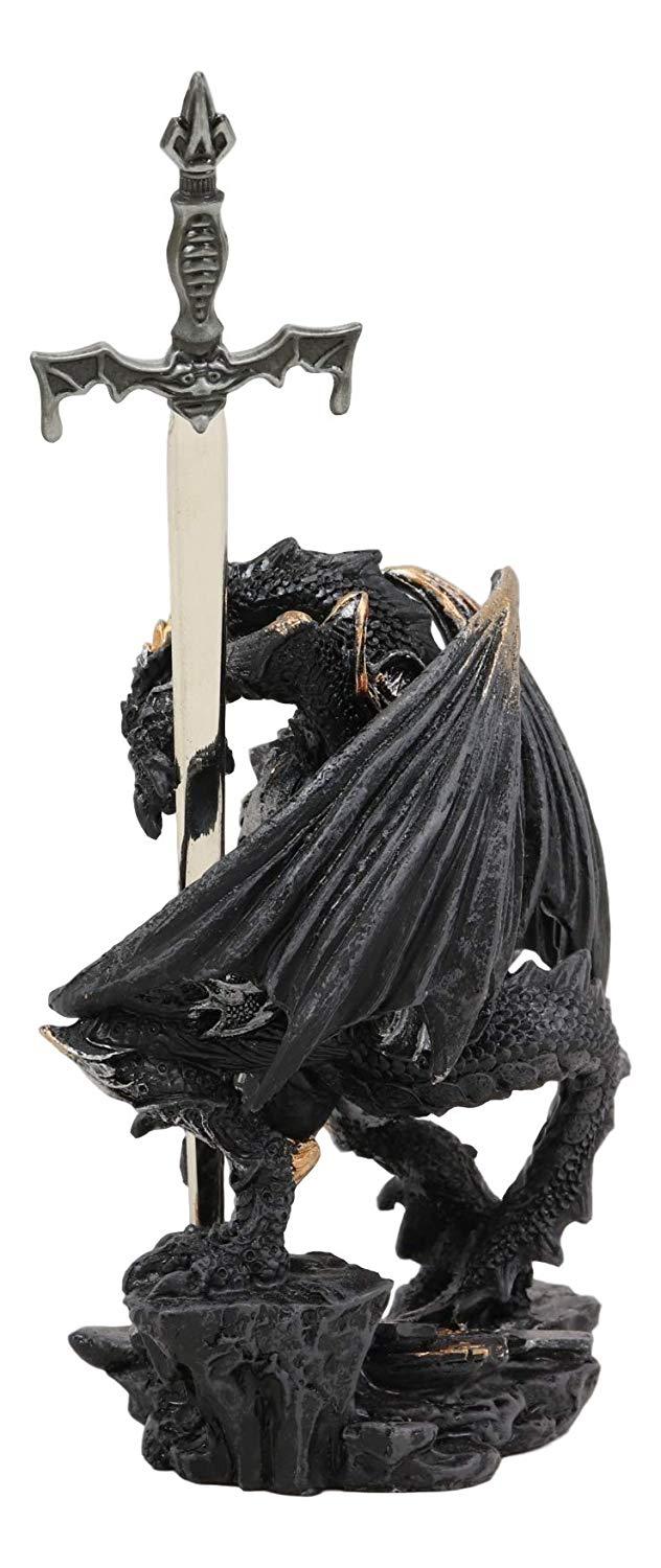 Ebros Gift Ebros Ghost Elemental Dragon With Battle Armor And Long Sword Letter Opener Statue