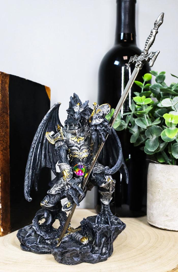 ebros gift Ebros Ghost Elemental Dragon With Battle Armor And Long Sword Letter Opener Statue