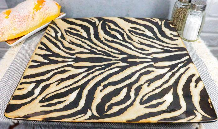 Ebros Gift Ebros Giant Cat Tiger Prints Large Square Dinner Plate Set Of 2 10.75"Plates