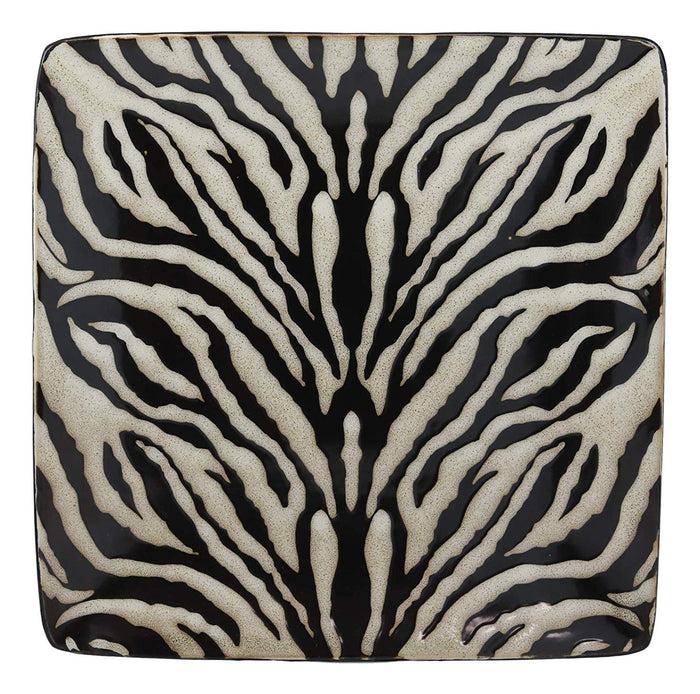 Ebros Gift Ebros Giant Cat Tiger Prints Large Square Dinner Plate Set Of 2 10.75"Plates