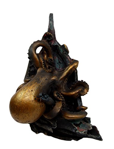 Ebros Gift Ebros Giant Octopus Kraken Sinking Ship Decorative Paperweight Figurine 7.5" H