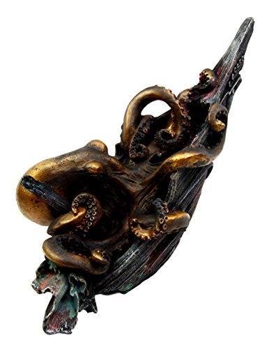 ebros gift Ebros Giant Octopus Kraken Sinking Ship Decorative Paperweight Figurine 7.5" H
