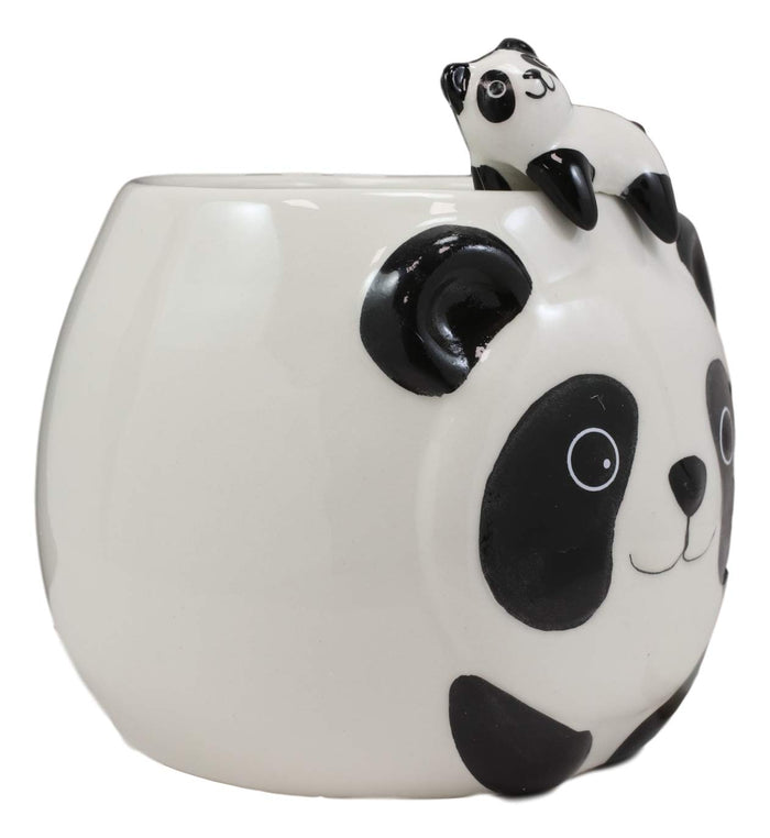 Ebros Gift Ebros Giant Panda Bear Ceramic Coffee Mug With Sleeping Cub Latch On Spoon Set