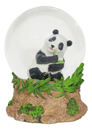 Ebros Gift Ebros Giant Panda Bear Eating Bamboo Water Globe Collectible 6.25" Tall Decor