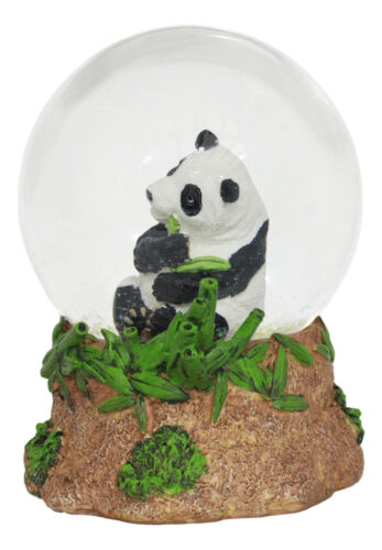 Ebros Gift Ebros Giant Panda Bear Eating Bamboo Water Globe Collectible 6.25" Tall Decor