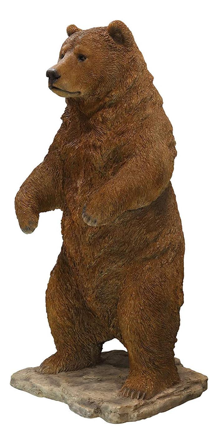 Ebros Gift Ebros Giant Size Forest Wildlife Realistic Standing Brown Grizzly Bear Statue More Than 4' Feet Tall Rustic Cabin Lodge Hunter Decor Bears Figurine Gallery Quality Home And Patio Decorative Sculpture