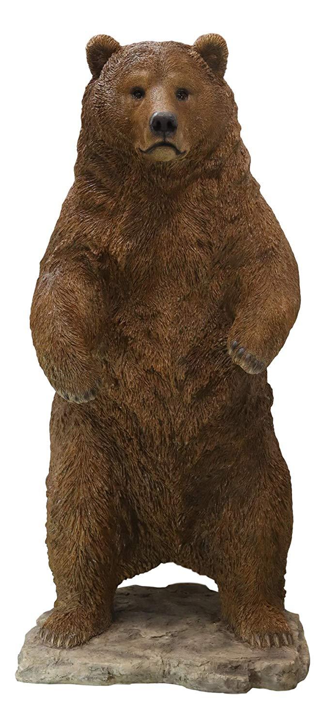 Ebros Gift Ebros Giant Size Forest Wildlife Realistic Standing Brown Grizzly Bear Statue More Than 4' Feet Tall Rustic Cabin Lodge Hunter Decor Bears Figurine Gallery Quality Home And Patio Decorative Sculpture