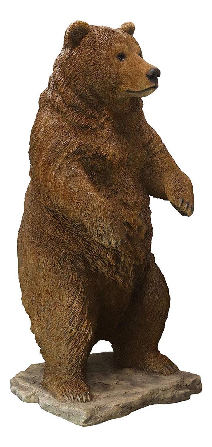 Ebros Gift Ebros Giant Size Forest Wildlife Realistic Standing Brown Grizzly Bear Statue More Than 4' Feet Tall Rustic Cabin Lodge Hunter Decor Bears Figurine Gallery Quality Home And Patio Decorative Sculpture