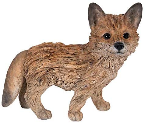 Ebros Gift Ebros Gift 10.8" Wide Realist Driftwood Look Fox Resin Figurine Statue