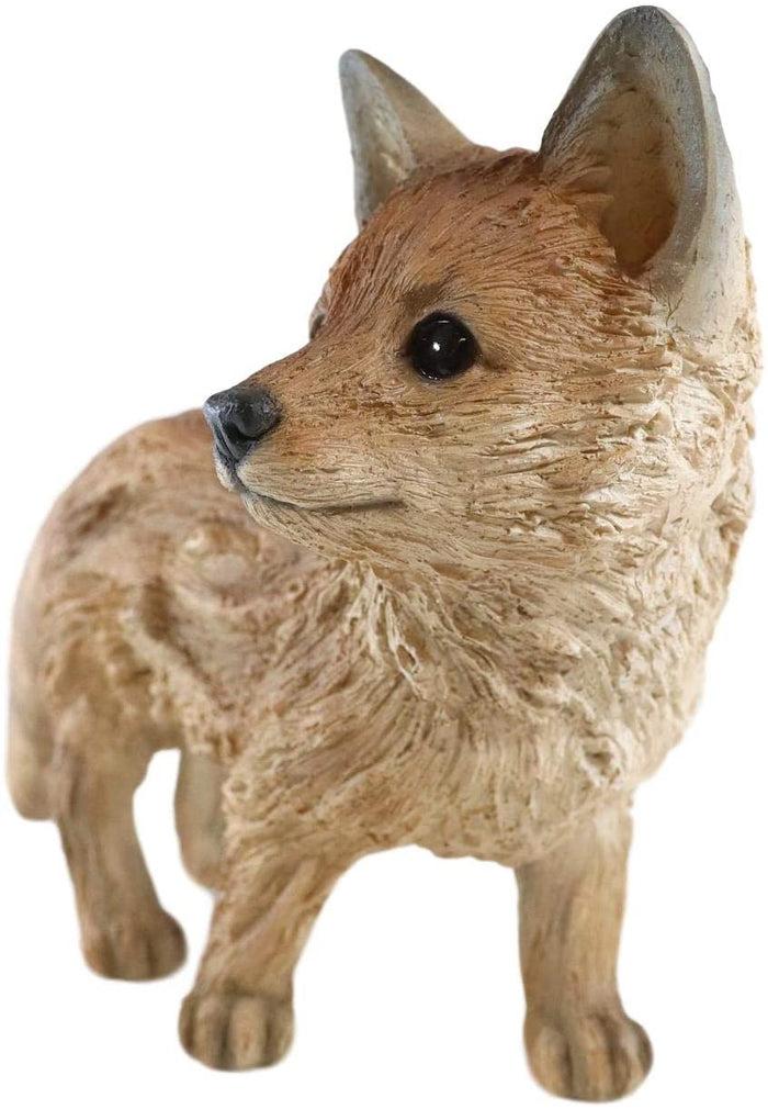 Ebros Gift Ebros Gift 10.8" Wide Realist Driftwood Look Fox Resin Figurine Statue