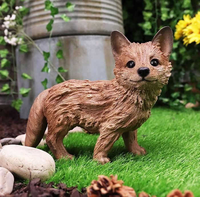 ebros gift Ebros Gift 10.8" Wide Realist Driftwood Look Fox Resin Figurine Statue