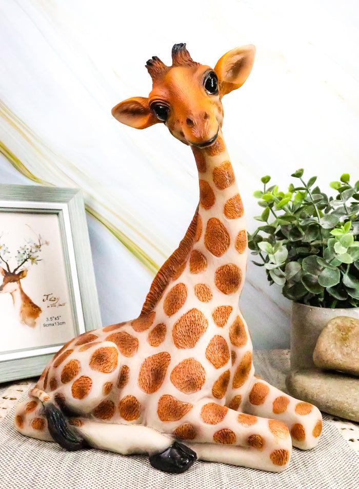 ebros gift Ebros Gift 10" Tall Sitting Safari Adorable Giraffe Decorative Figurine Wild Life Animal Giraffes Collectible