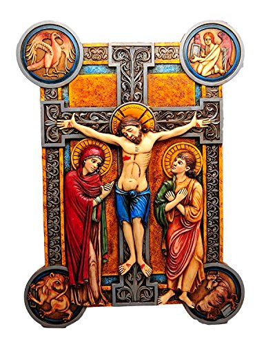 ebros gift Ebros Gift 12.25" Tall 13th Century Missal Crucifix Wall Cross Plaque Figurine