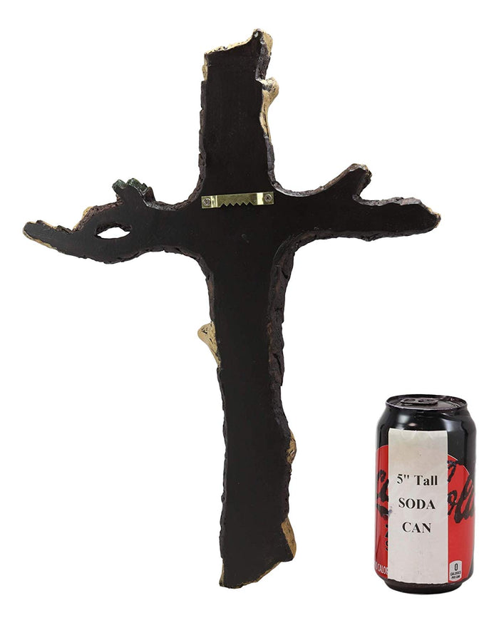 Ebros Gift Ebros Gift 14.25" H Rustic Black Bear Cub Sleeping On Pine Tree Wall Cross Decor