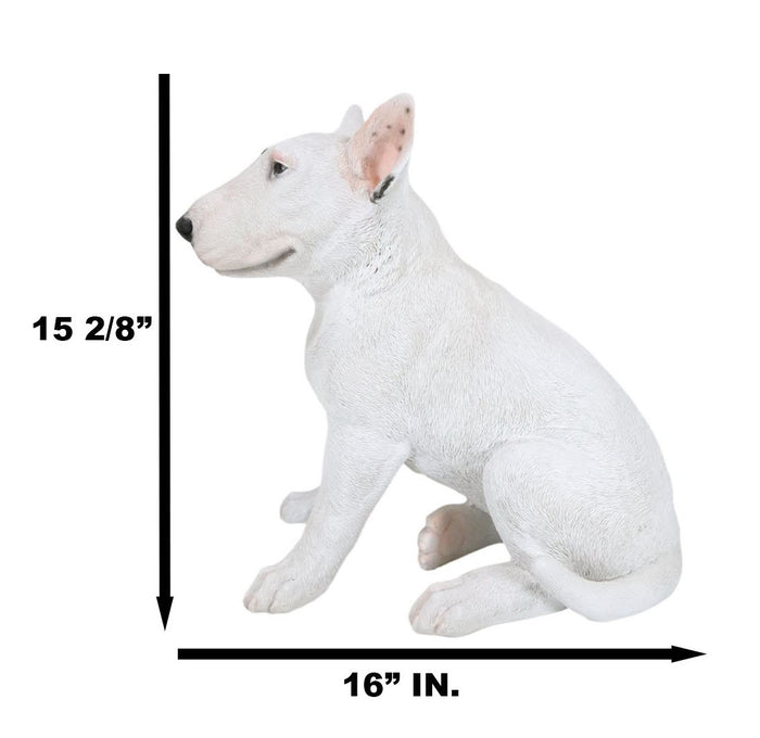 Ebros Gift Ebros Gift 15.7" Tall Realist Bull Terrier Dog Home Decor Resin Figurine