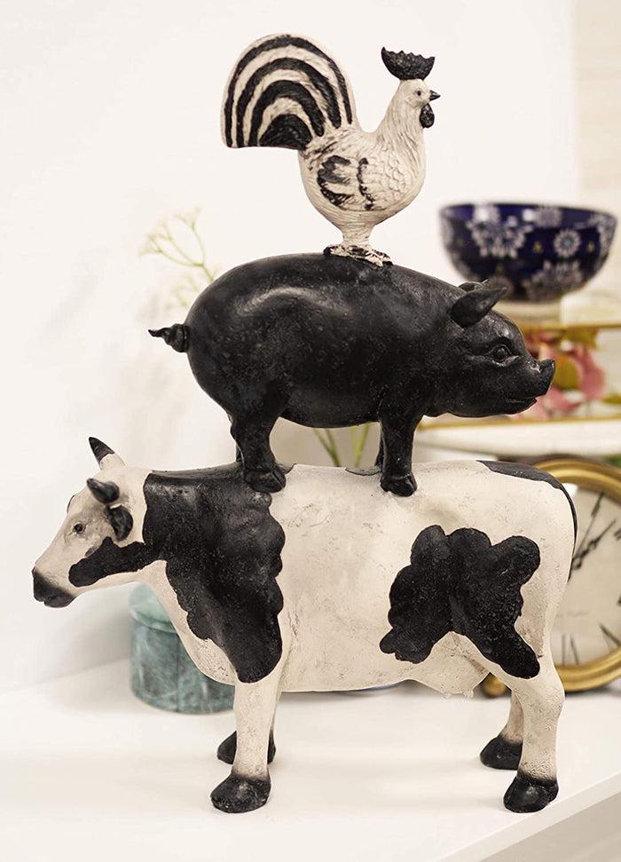 Ebros Gift Ebros Gift 18.5"Tall Large Chicken Pig And Cow Stacked Decorative Statue Plaque
