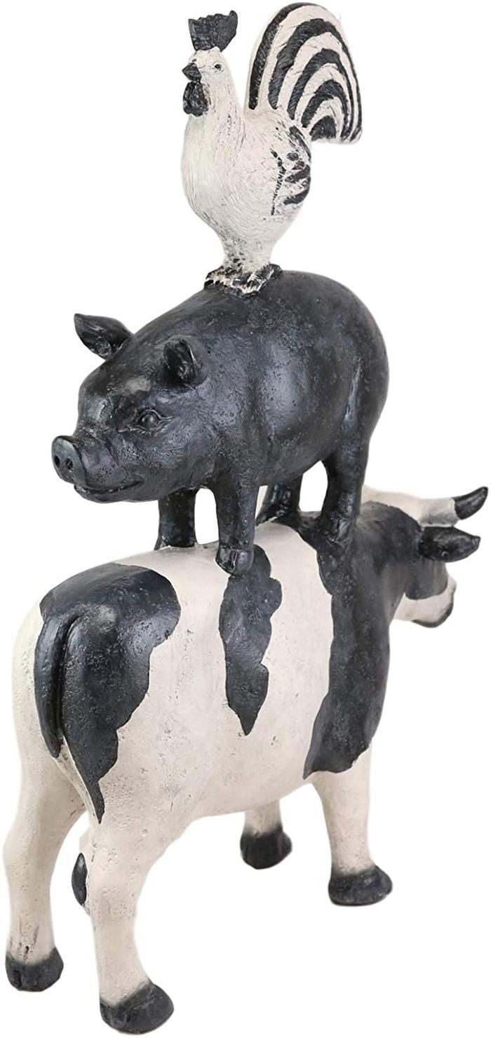 Ebros Gift Ebros Gift 18.5"Tall Large Chicken Pig And Cow Stacked Decorative Statue Plaque