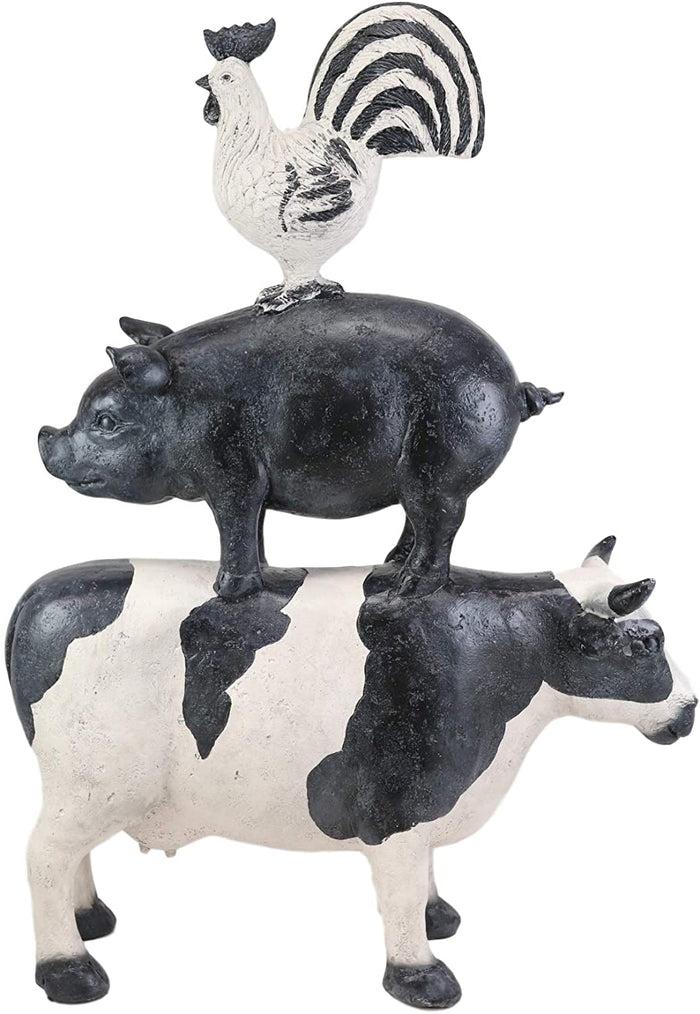 Ebros Gift Ebros Gift 18.5"Tall Large Chicken Pig And Cow Stacked Decorative Statue Plaque