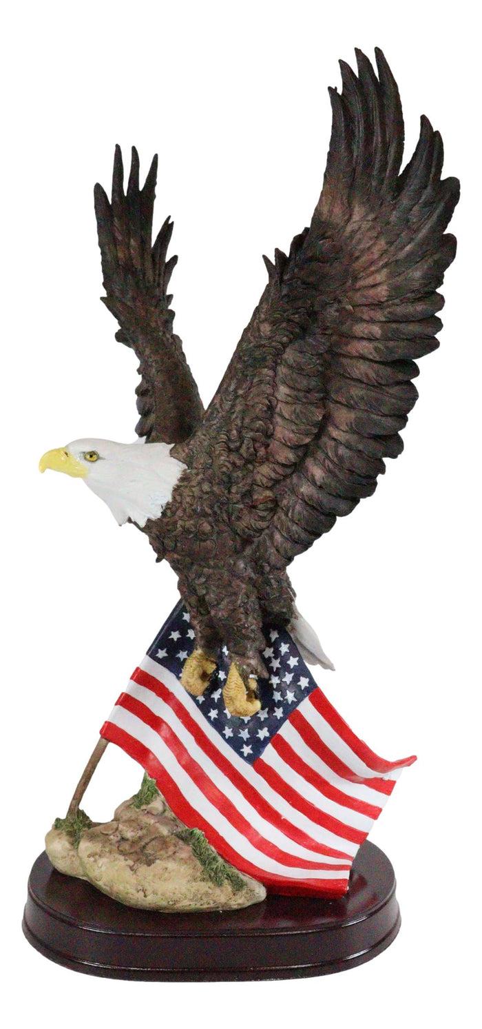 Ebros Gift Ebros Gift 18" Tall Large Patriotic Bald Eagle Clutching On American Flag Decorative Figurine