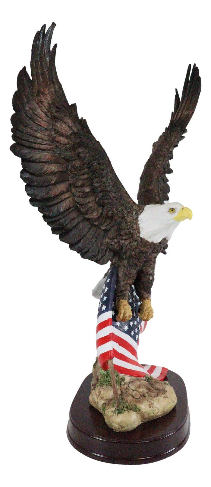 Ebros Gift Ebros Gift 18" Tall Large Patriotic Bald Eagle Clutching On American Flag Decorative Figurine