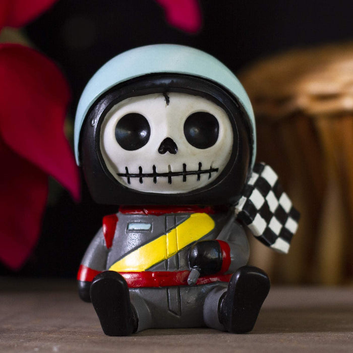 Ebros Gift Ebros Gift 2.5" Tall Furrybones Jerry The Racer Race Car Driver With Racing Helmet And Finish Line Flag Collectible Figurine