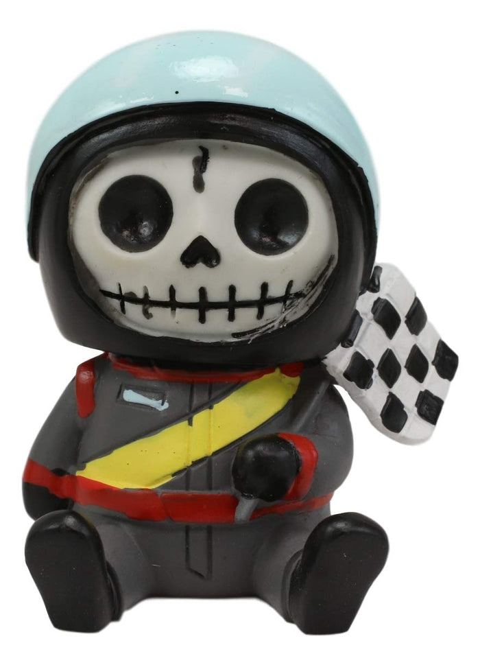 ebros gift Ebros Gift 2.5" Tall Furrybones Jerry The Racer Race Car Driver with Racing Helmet and Finish Line Flag Collectible Figurine
