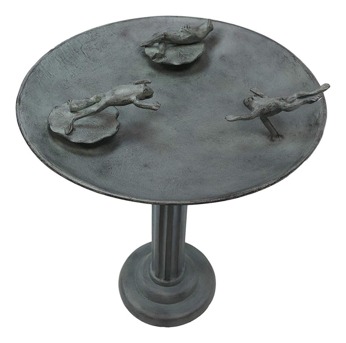 Ebros Gift Ebros Gift 26" Tall Aluminum Metal Rustic Cozy Cottage Whimsical Trio Diving Frogs In Pond Plunge Party Garden Bird Feeder Or Bath Statue For Lawn Pool Patio Outdoors Decor Accent